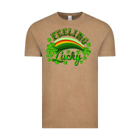 Vintage Coffee feeling lucky with rainbow Vintage Tee - RanaPortraitStore