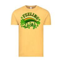 Vintage Mustard feeling lucky with rainbow Vintage Tee - RanaPortraitStore