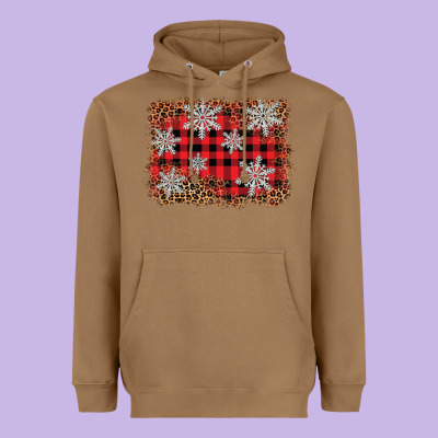 Snowflake Background Heavyweight Hoodie Designed By Barkaloodesign