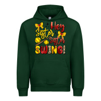 Forest Green hey sister sister swing softball Urban Hoodie - Artiststas