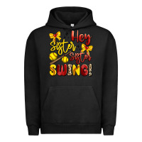 Pigment Black hey sister sister swing softball Urban Hoodie - Artiststas