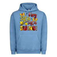 Pigment Pebble Blue hey sister sister swing softball Urban Hoodie - Artiststas
