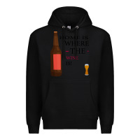 Black HOME IS WHERE THE WINE IS Premium Hoodie - Bettercallsaul
