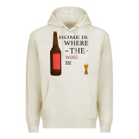 Oatmeal Heather HOME IS WHERE THE WINE IS Premium Hoodie - Bettercallsaul