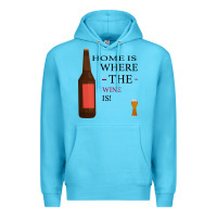 Ocean Blue HOME IS WHERE THE WINE IS Premium Hoodie - Bettercallsaul