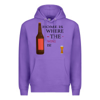 Purple HOME IS WHERE THE WINE IS Premium Hoodie - Bettercallsaul