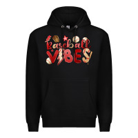 Black baseball vibes Premium Hoodie - MaliasSmallBusiness