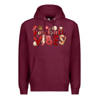 Burgundy baseball vibes Premium Hoodie - MaliasSmallBusiness