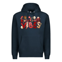 Navy baseball vibes Premium Hoodie - MaliasSmallBusiness
