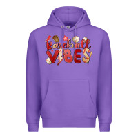 Purple baseball vibes Premium Hoodie - MaliasSmallBusiness