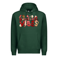 Sports Green baseball vibes Premium Hoodie - MaliasSmallBusiness