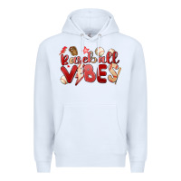 White baseball vibes Premium Hoodie - MaliasSmallBusiness