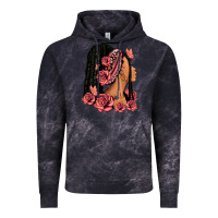 Cloud Black Pink roses afro woman Vintage Hoodie - RanaPortraitStore