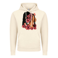 Vintage Artic Pink roses afro woman Vintage Hoodie - RanaPortraitStore