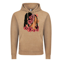 Vintage Coffee Pink roses afro woman Vintage Hoodie - RanaPortraitStore