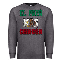 Charcoal Heather El Papa Mas Chingon Mexican Flag Premium Sweatshirt - Jasminsmagicworld