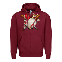 Burgundy baseball Zipper Hoodie - AdoDesignShop