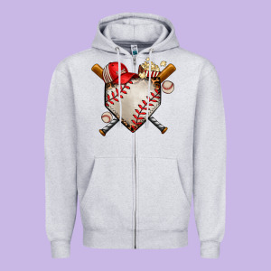 Baseball Zipper Hoodie Designed By Adodesignshop