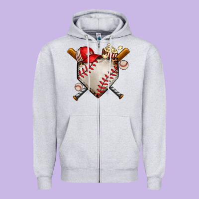 Baseball Zipper Hoodie Designed By Adodesignshop