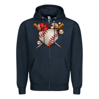 Navy baseball Zipper Hoodie - AdoDesignShop