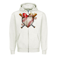 Oatmeal Heather baseball Zipper Hoodie - AdoDesignShop