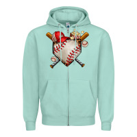 Seafoam baseball Zipper Hoodie - AdoDesignShop