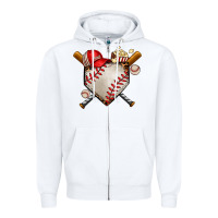 White baseball Zipper Hoodie - AdoDesignShop