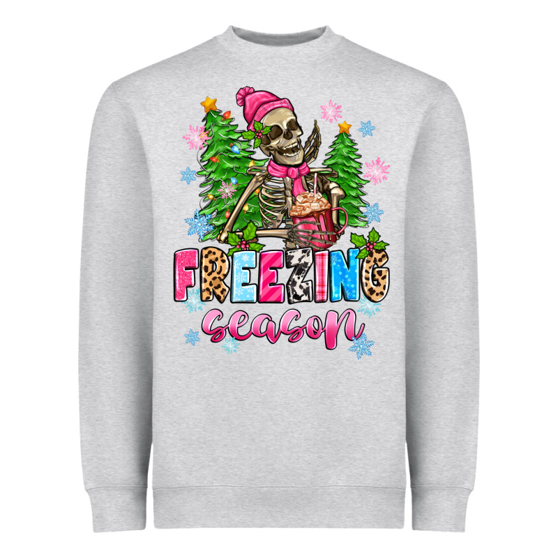 Freezing Season Skeleton Heavyweight Sweatshirt by Zillion Design Studio | Teevron