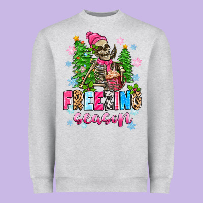 Freezing Season Skeleton Heavyweight Sweatshirt Designed By Zillion Design Studio