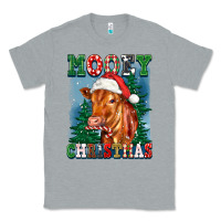 Heather Grey mooey christmas heifer Classic Tee - FaDigitalArtStudio