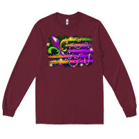 Burgundy mardi gras flag Long Sleeve Tee - RacoonDesign