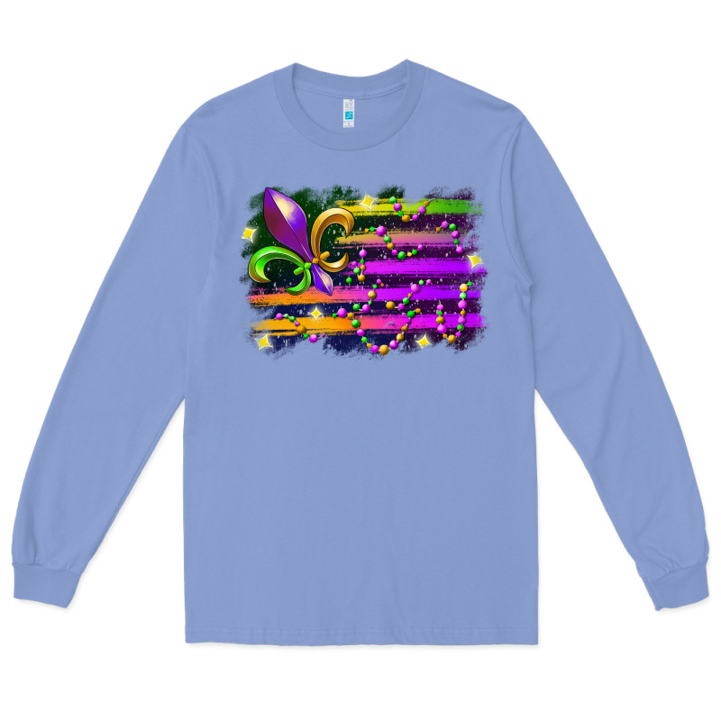 Mardi Gras Flag Long Sleeve Tee by RacoonDesign | Teevron