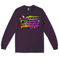Plum mardi gras flag Long Sleeve Tee - RacoonDesign