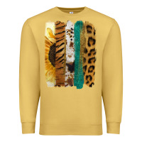 Antique Gold Leopard Sunflower Brush Strokes Premium Sweatshirt - Jasminsmagicworld