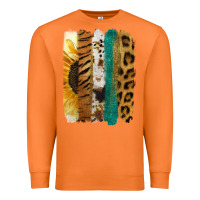 Carrot Leopard Sunflower Brush Strokes Premium Sweatshirt - Jasminsmagicworld
