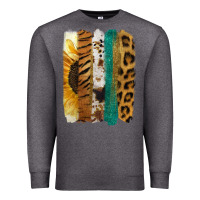 Charcoal Heather Leopard Sunflower Brush Strokes Premium Sweatshirt - Jasminsmagicworld