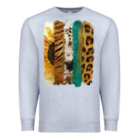 Heather Grey Leopard Sunflower Brush Strokes Premium Sweatshirt - Jasminsmagicworld
