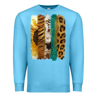 Ocean Blue Leopard Sunflower Brush Strokes Premium Sweatshirt - Jasminsmagicworld
