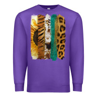 Purple Leopard Sunflower Brush Strokes Premium Sweatshirt - Jasminsmagicworld