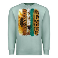 Seafoam Leopard Sunflower Brush Strokes Premium Sweatshirt - Jasminsmagicworld