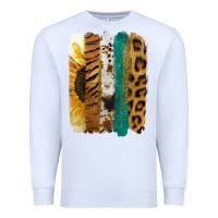 White Leopard Sunflower Brush Strokes Premium Sweatshirt - Jasminsmagicworld