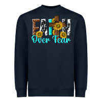 Navy faith over fear Heavyweight Sweatshirt - texasbilliewilder