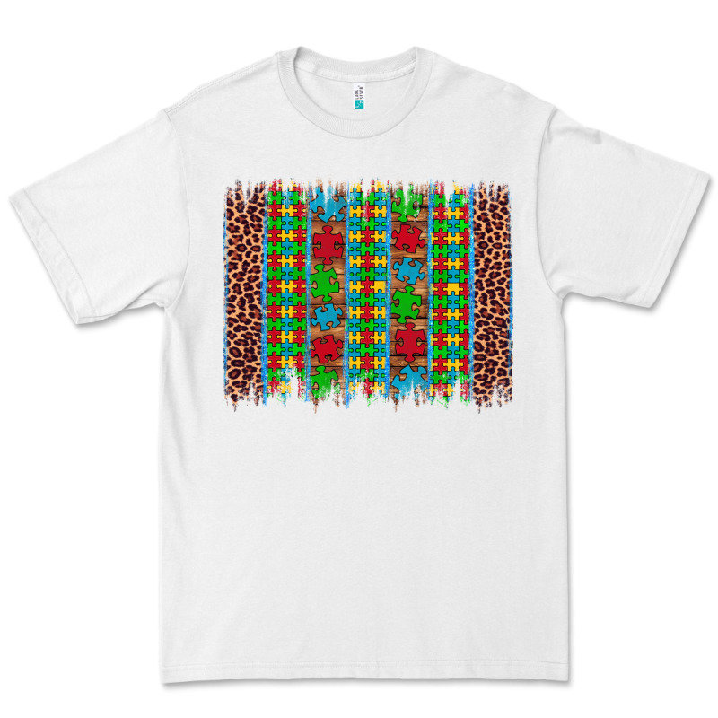 Autism Awareness Leopard Puzzle Brush Stroke Premium Tee by Artiststas | Teevron