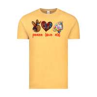 Vintage Mustard peace love art Vintage Tee - texasbilliewilder