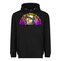 Black doge coin hodl on we're going to the moon retro sunset Heavyweight Hoodie - Jasminsmagicworld