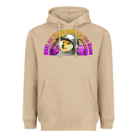 Mushroom doge coin hodl on we're going to the moon retro sunset Heavyweight Hoodie - Jasminsmagicworld