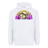 White doge coin hodl on we're going to the moon retro sunset Heavyweight Hoodie - Jasminsmagicworld