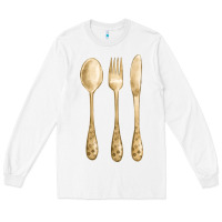 White spoon fork knife fa element Long Sleeve Tee - FaDigitalArtStudio