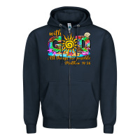 Navy with god all things are possible summer Zipper Hoodie - AdoDesignShop