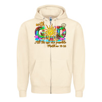 Sandshell with god all things are possible summer Zipper Hoodie - AdoDesignShop